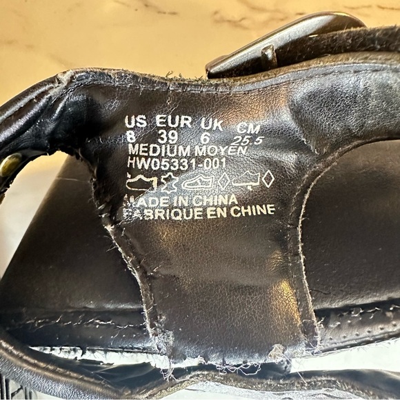 Vintage Hush Puppies Wedge Sandals - Black - Size 8 - Picture 3 of 9
